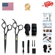 10 PCS Hair Cutting Scissors Set, Professional Haircut Scissors Kit with Cutt...