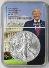2021 Silver Eagle Heraldic T-1 $1 MS 70 NGC Early Releases Trump Capitol Hill