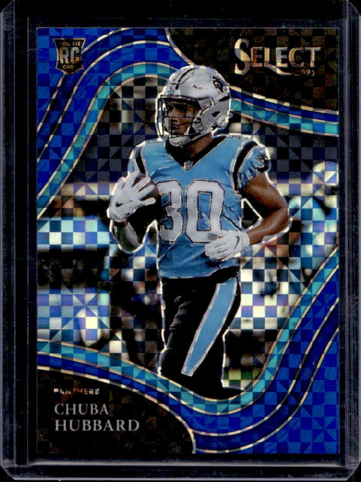 2021 Select Chuba Hubbard RC Blue Prizm Rookie Field #37/49 Panthers