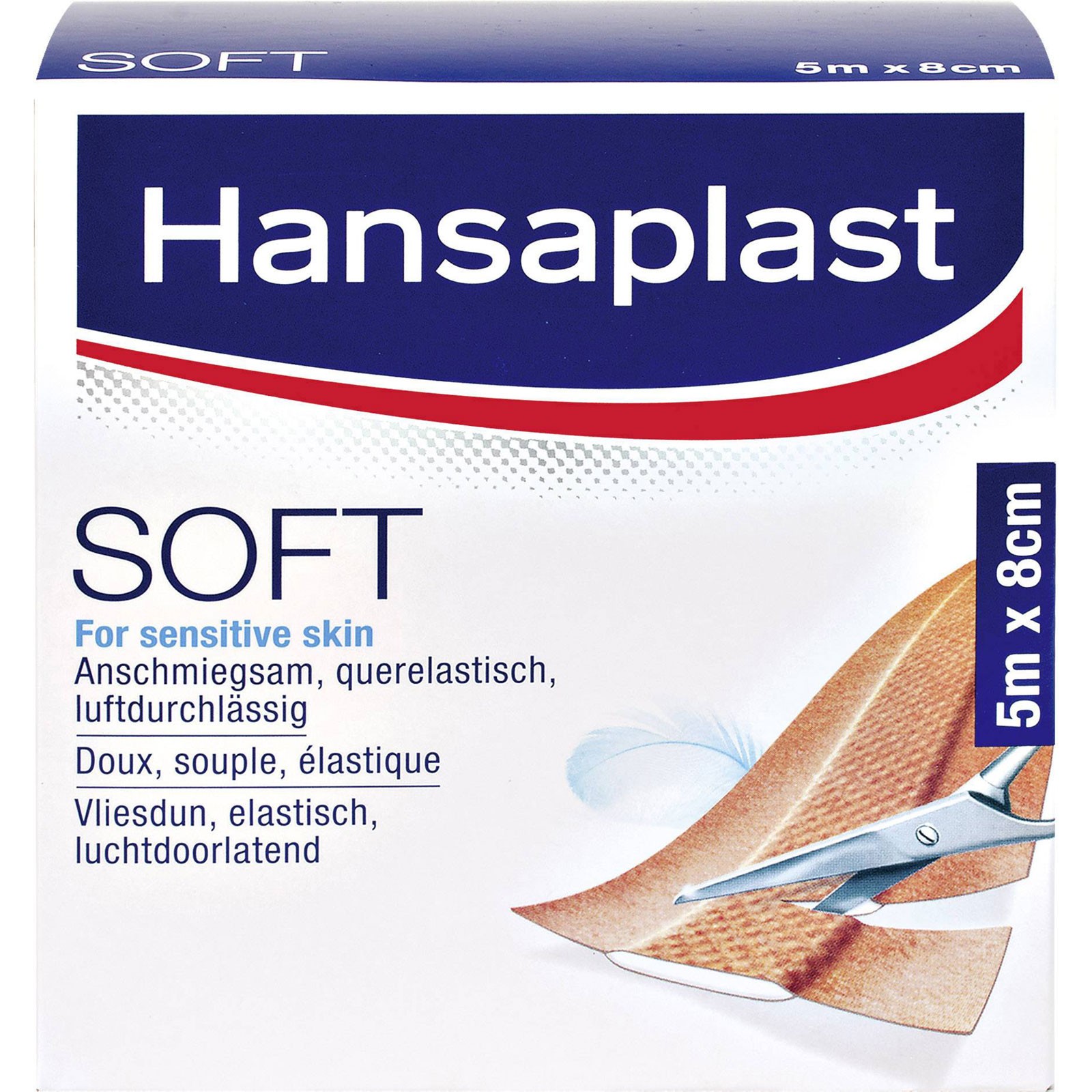 Hansaplast SOFT Adhesive Strip 5m x 8cm Flexible Protection