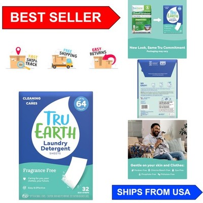 Liquidless, Hypoallergenic Laundry Detergent Sheets - 32 Strips, Unscented