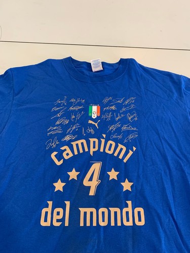Puma Italy Futbol Shirt Large Blue Campioni 4 Del Mondo World Cup Soccer Retro - Picture 2 of 9
