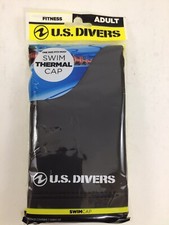 U.S. Divers Silicone Swim Cap, Adult, Black Brand New