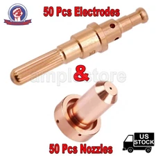 100x Plasma Electrode Nozzle Consumable 40A For TD SL60 SL100 PK20 9-8215 9-8208