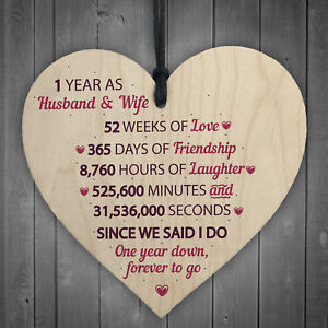 Image Is Loading 1st Wedding Anniversary Gift Wooden Heart First