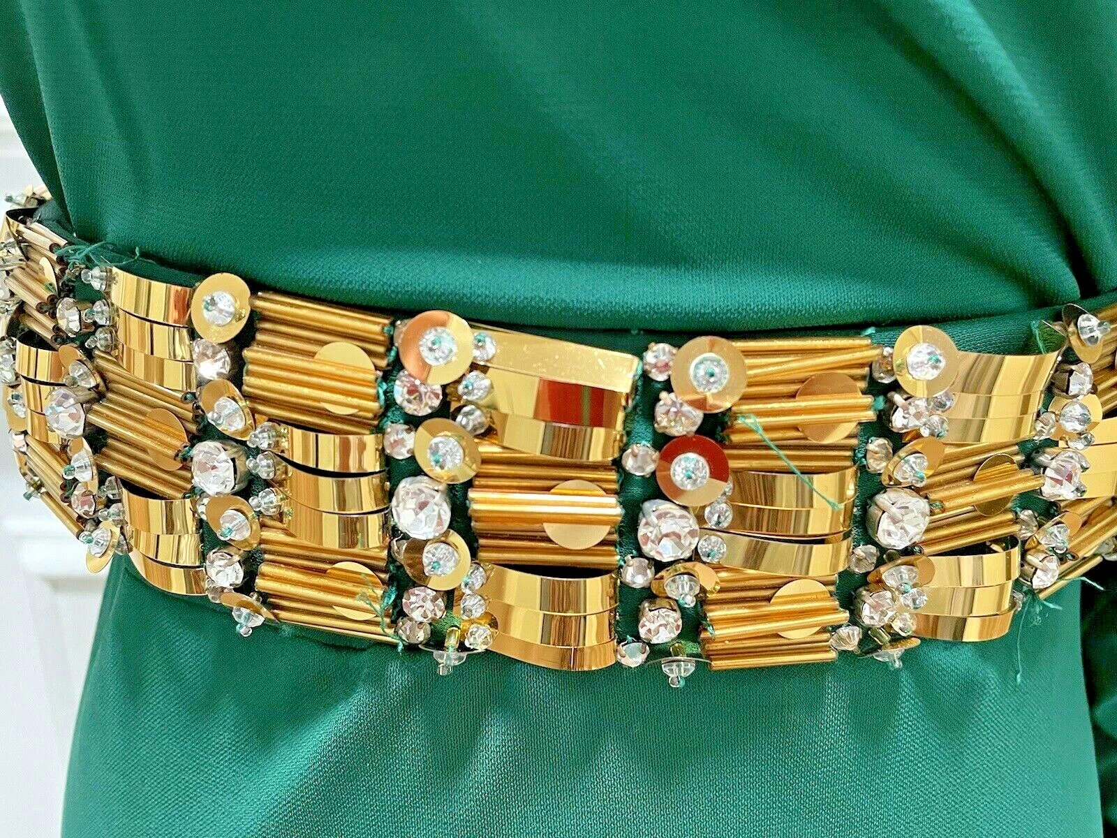 Abito con cintura DSQUARED2 da donna verde smeraldo a una spalla manica lunga taglia M