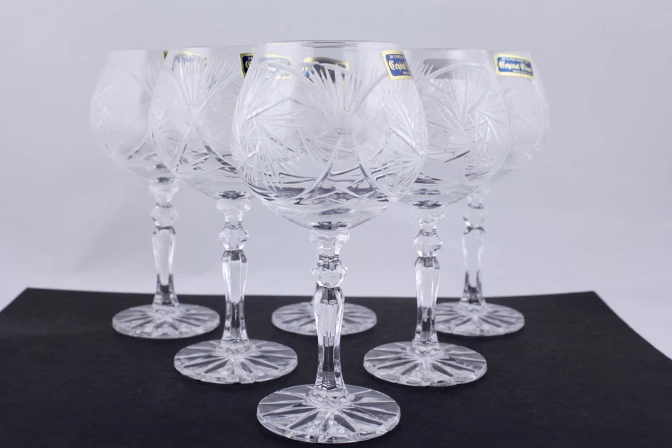 6 件套水晶透明 24% 专业手工切割葡萄酒玻璃 - 全新 — 第 2/4 张图片