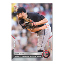 2022 MLB Topps NOW 598 BRYAN SHAW CLEVELAND GUARDIANS PRESALE