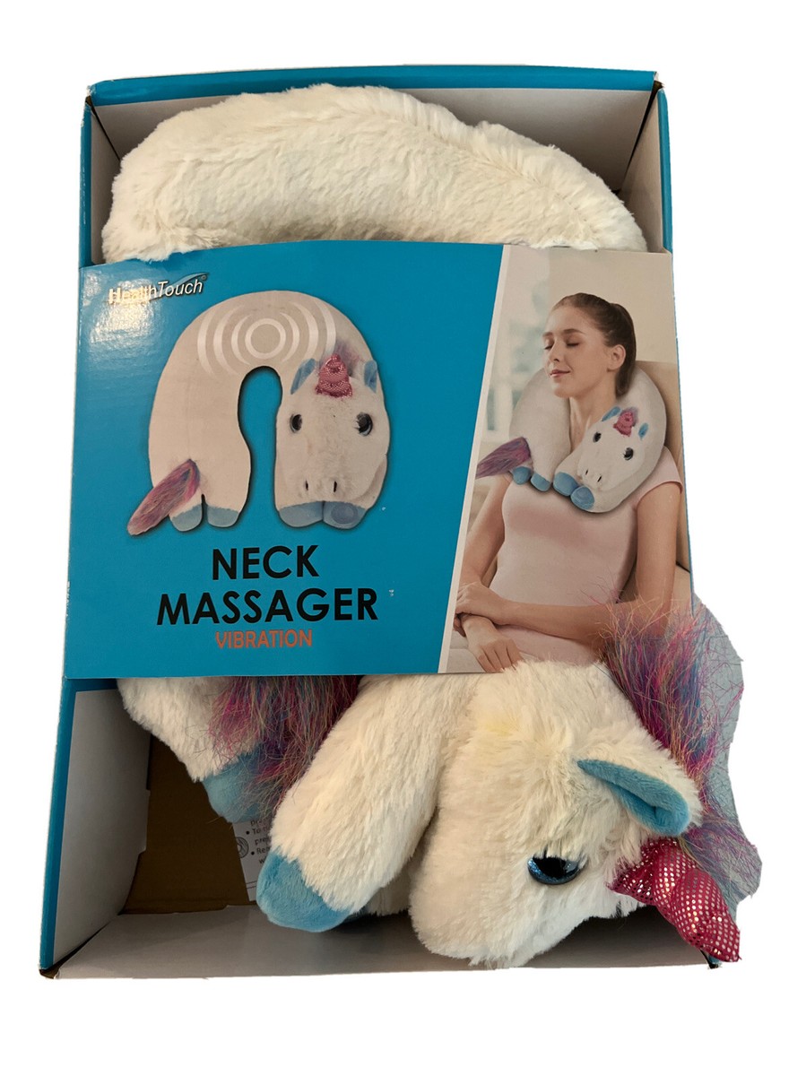 Health Touch Neck Massager Vibration UNICORN MultiColor Plush Polyester NEW