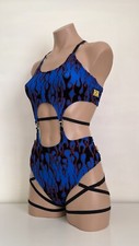 Schminke 🔥 Llamas de fuego Baby Evils Tanga Malla Conjunto de baile Polo Ropa pierna alta