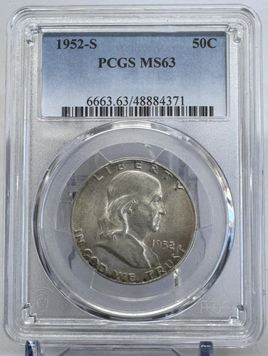 1952-S 50C Franklin Half Dollar PCGS MS63