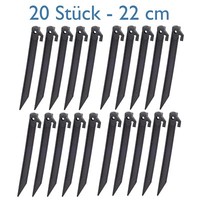 20X Kunststoff Heringe 22Cm Schwarz Camping Zelt Erdnagel Bodenanker Zeltnagel