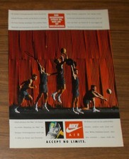 Seltene Werbung vintage NIKE AIR TRAINER - Accept no Limits 1989
