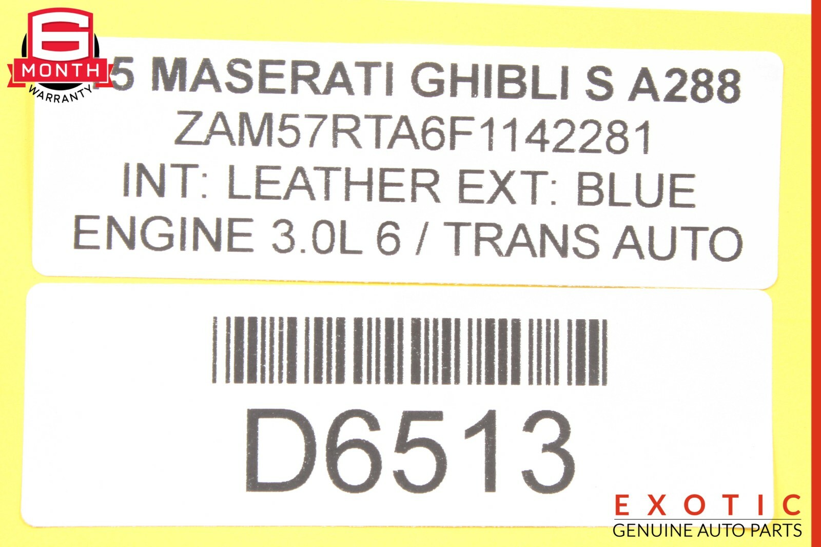 14-17 Maserati Ghibli S Front Right Rubber Door Weather Strip Liner OEM