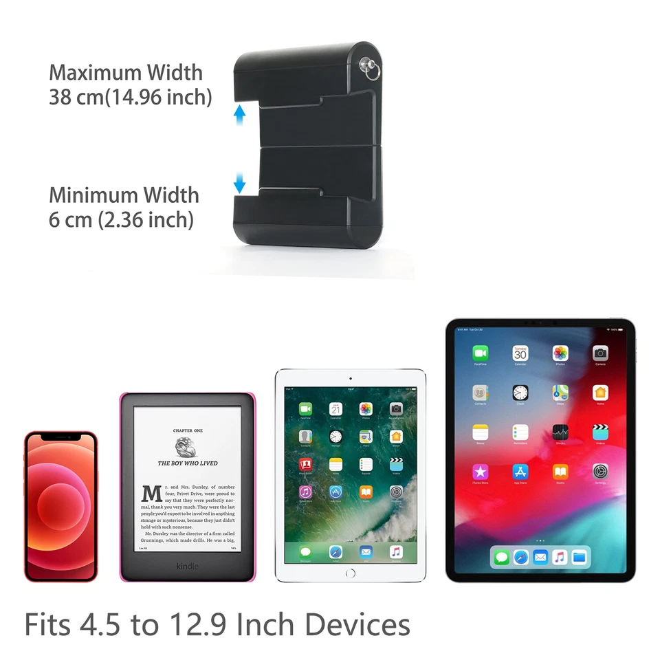 Universal Wall Mount, Kitchen iPad Holder for 4.5-12.9 in Smartphones Tablets - Image 2 of 4