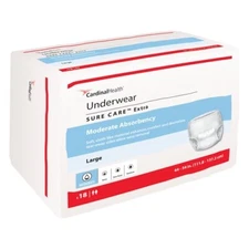Adult Incontinence Cardinal Health Sure Care Extra Underwear Large - 18/Bag