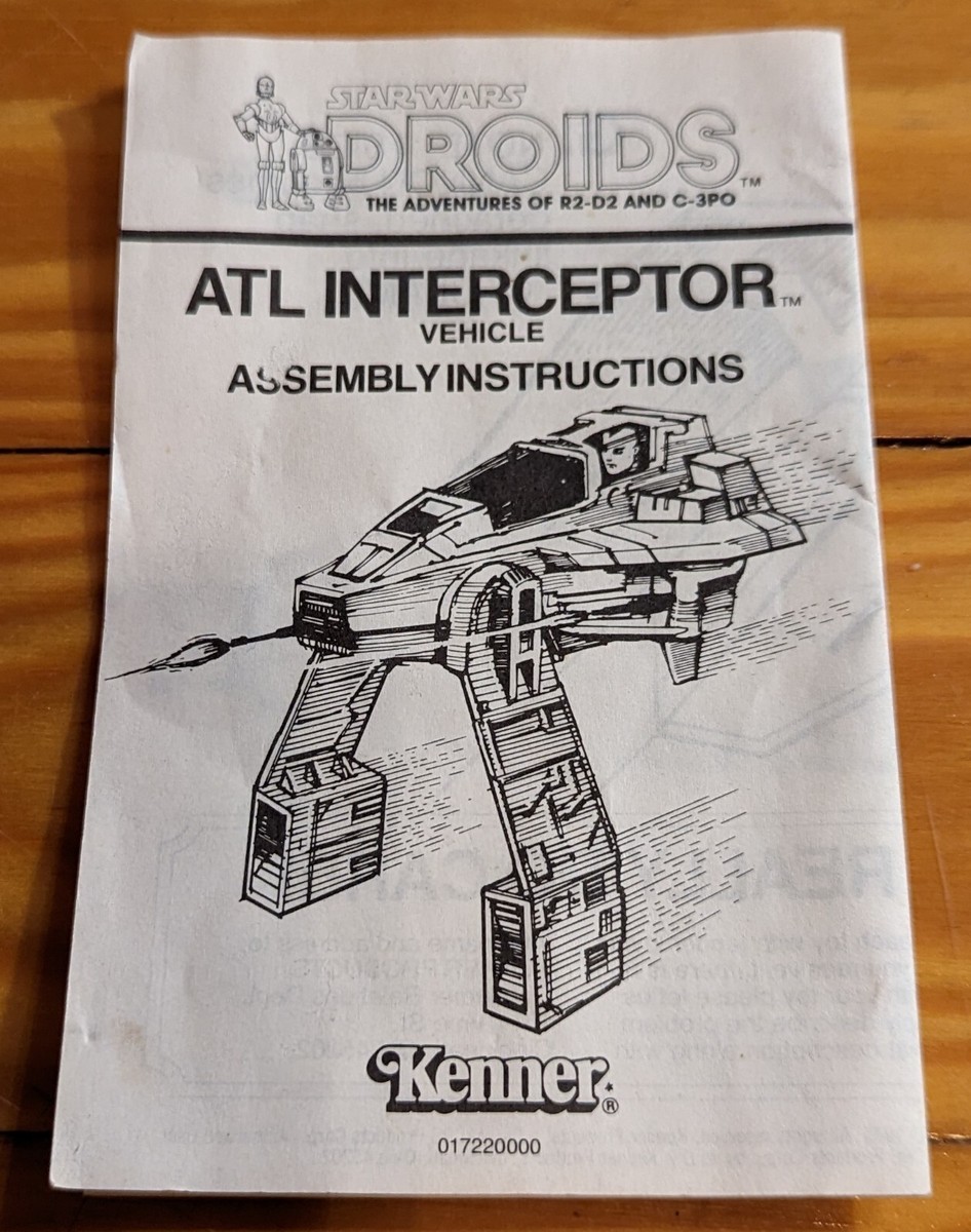 1985 Kenner Star Wars Droids ATL Interceptor Vehicle manual