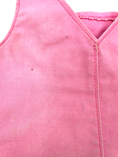Vintage Cabbage Patch Kids Doll Clothes Overall Dress 1980s Pink Logo CPK - Picture 6 of 6
