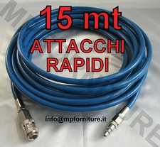 TUBO ARIA COMPRESSA PROLUNGA COMPRESSORE 15mt CON RACCORDI INNESTI RAPIDI 15 mt