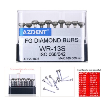 Dental Surgical Diamond Burs Tips WR-13S for High Speed Handstück 10pcs/Pack