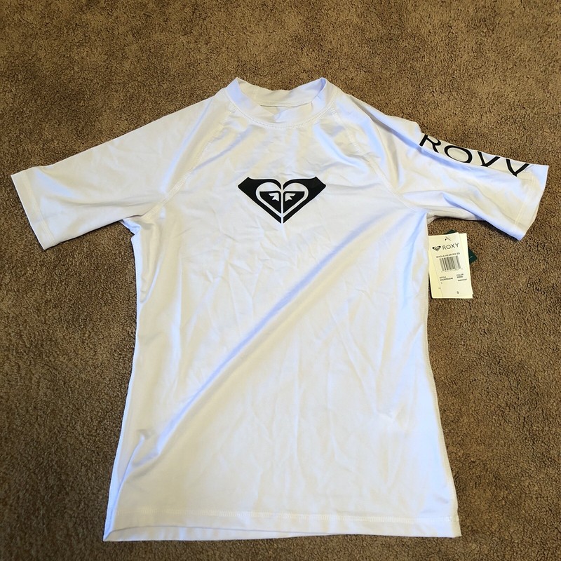 ROXY Women's WHOLE HEARTED S/S Rashguard - WBB0 - Small New W/Tags