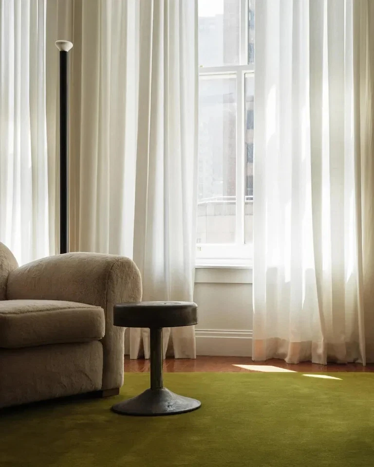 Tufted Wool Plain Area Rug Green Carpet Modern Living Handmade 100% Room Bedroom - Image 4 of 4