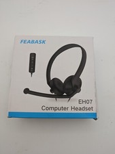 Feabask EH07 Computer Headset Noise-Cancelling Microphone PC Laptop iPhone
