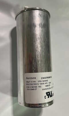 New 2-pcs Aerovox Capacitors Z24S3760M01M 60uF 370V 50/60Hz