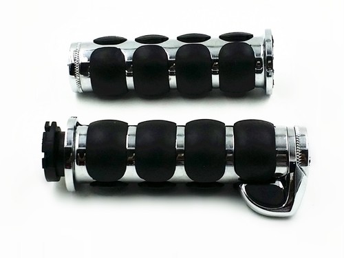 Chrome 1" Hand Grip For Kawasaki Vulcan VN 1500 800 1600 Classic Cruiser Chopper - Picture 4 of 7