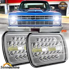 5x7" 7x6 inch LED Headlights H4 Projector Hi/Lo Beam For Chevy K10 K20 C10 C20