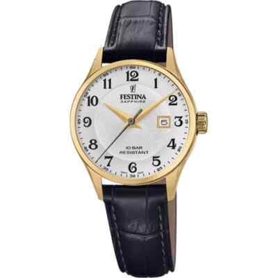 Festina Swiss Made F200115 Womens Black Leather Strap