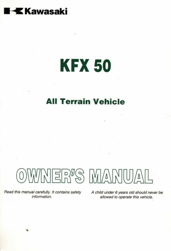 cocoruページ New OEM Genuine Kawasaki Owner's Manual KFX50 KSF50 2006 | eBay