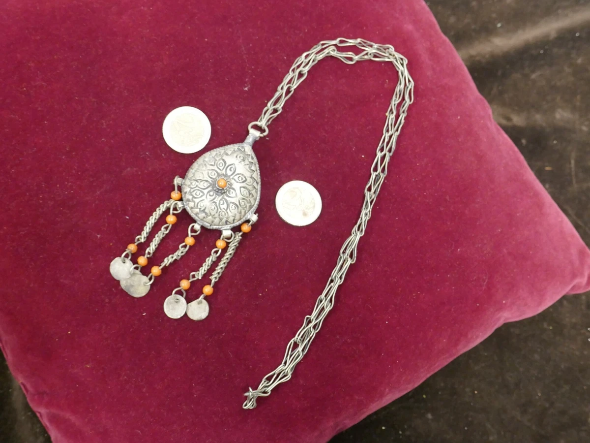 Pendentifs Ethniques en Argent Massif, Ebène et Pierres Fines