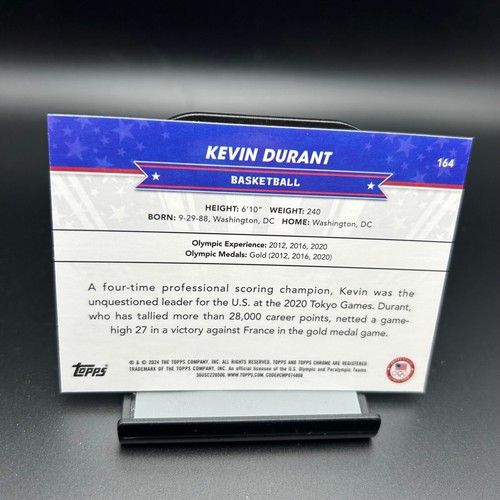 2024 Topps Chrom USA Olympische Spiele #164 Kevin Durant Basketball - Bild 2 von 2