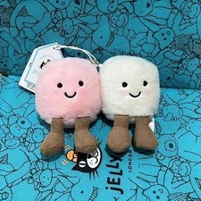 Jellycat Amuseables Pair of Marshmallows Plush Keychain Bag Charm Kids Gift NWT