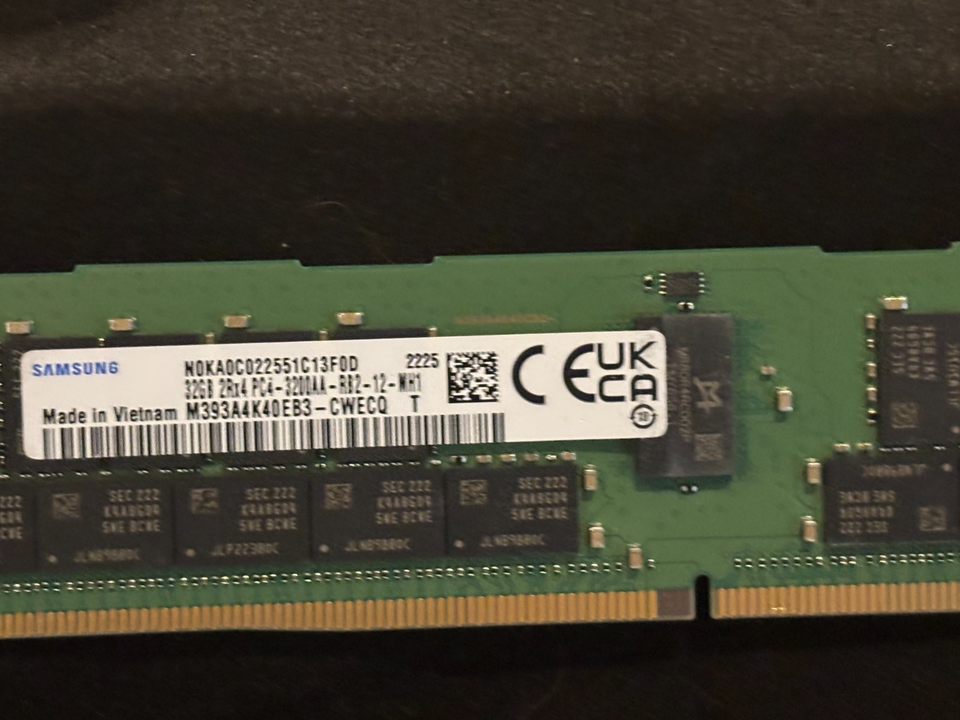 Barrette Mémoire HP 32GB PC4-25600AA-R - DDR4 3200MHz ECC REG, Occasion Testée