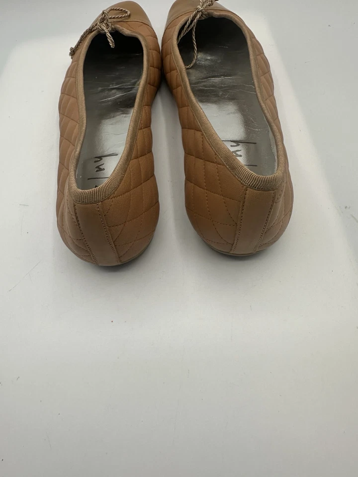 French Sole FS/NY Light Brown Quilted Leather Cap Toe Ballet Flat Women Sz 11 - Image 3 of 4