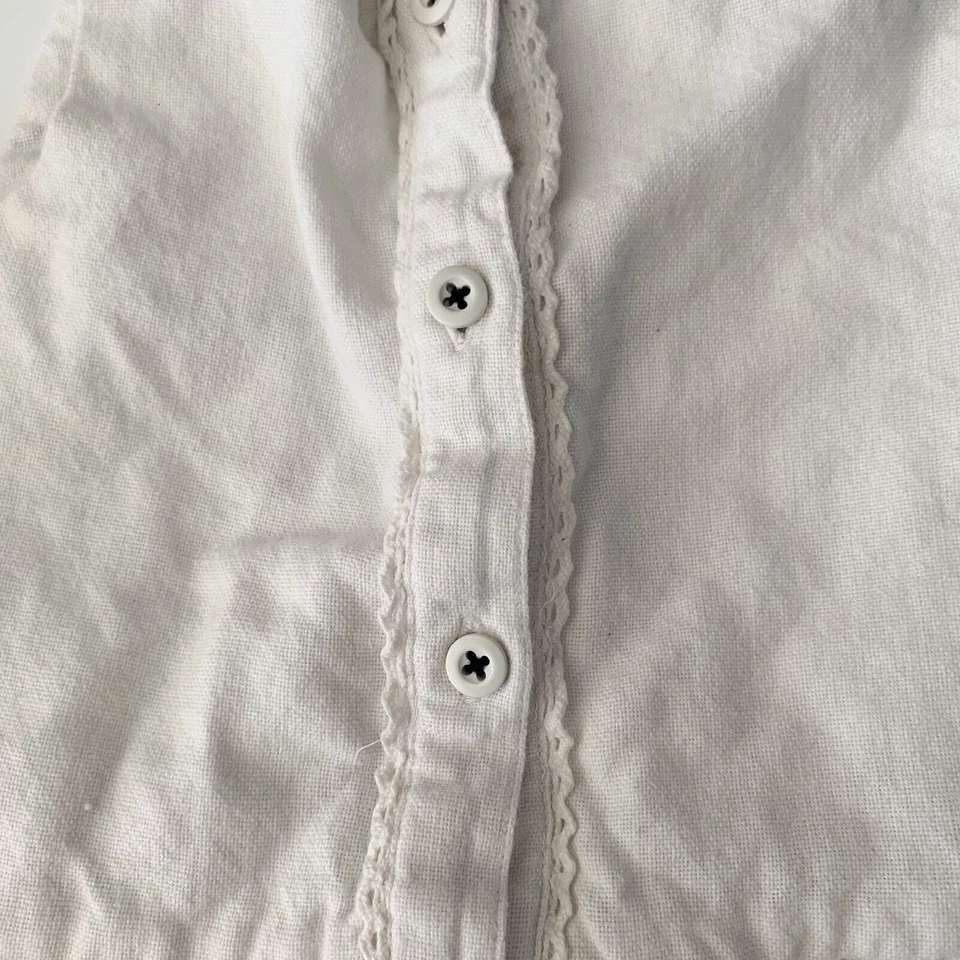 Willow Blossom White Blue Embroidered Sleeveless Button Front Dress Girls 5 - Image 3 of 4