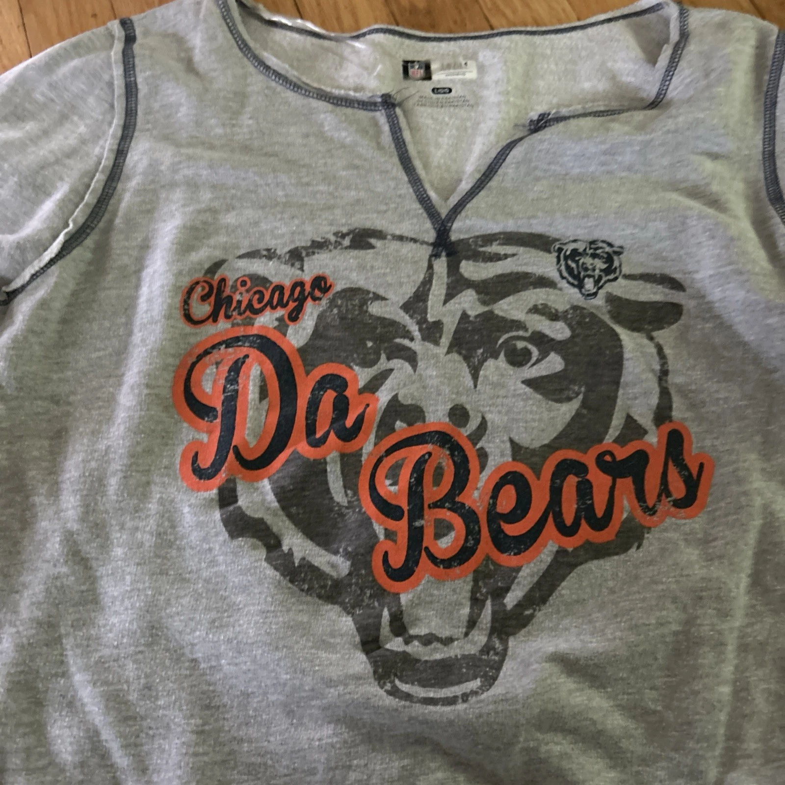 VETEMENTS NFL Team Apparel "Chicago DA BEARS" Pullover Felpa (Grigio) Donna Large