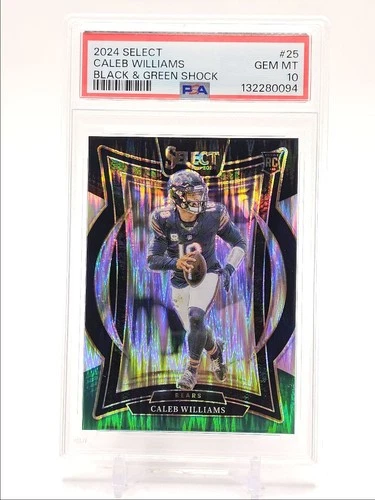 CALEB WILLIAMS 2024 SELECT CONCOURSE ROOKIE BLACK GREEN SHOCK A PSA 10 Q2756