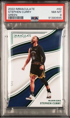 2022 Panini Immaculate Stephen Curry Green Parallel /5 PSA 8 POP 1 Warriors