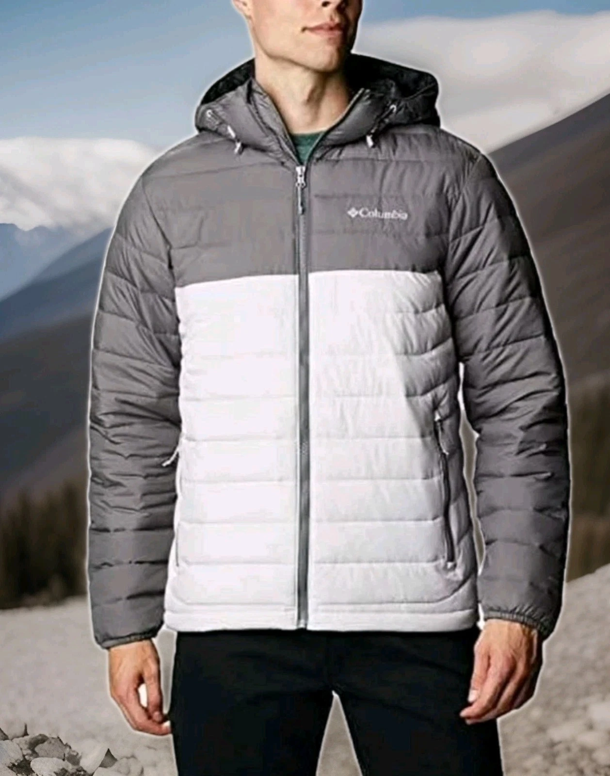 NEW 2025 Columbia Mens White Out Omni Heat Hooded Insulated Jacket Size 4X