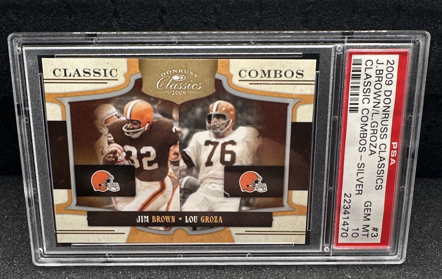Donruss 2009 Classics Classic Combos Jim Brown/Lou Groza #3 Silver /250 PSA 10