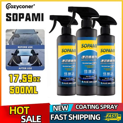 #ad #ad 500ML Set Sopami Car Coating Spray Nano Ceramic Protection Quick Car Wax Polish $23.49