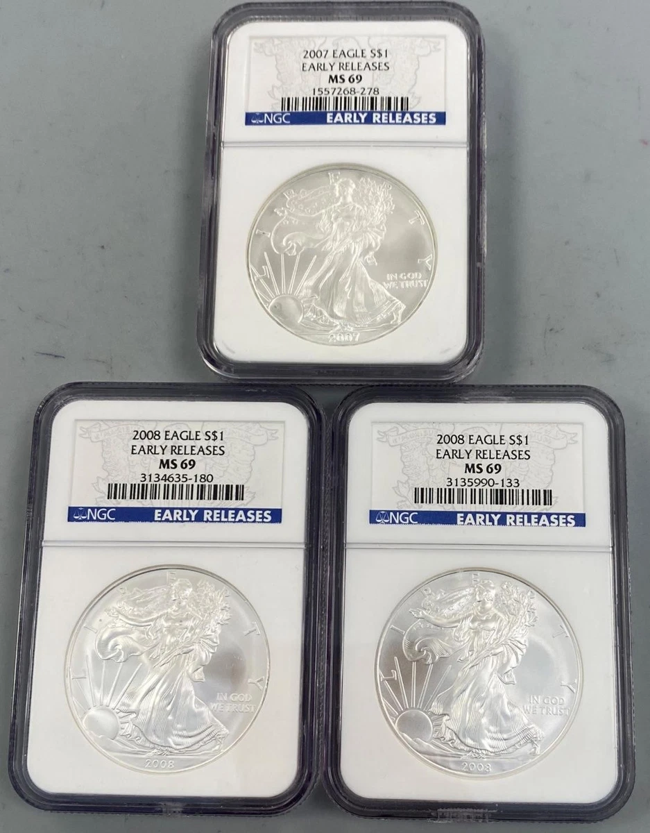 American Eagle MS 69 Graded 2008 Silver Bullion Coins for sale | eBay