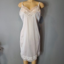 Vintage Fairy Coquette Dainty Cami Slip Dress Sz L Romantic Cottage Satin 70s