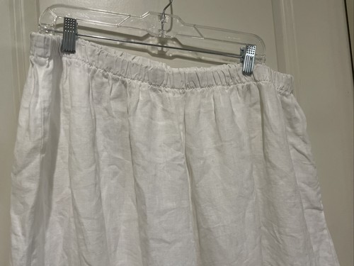 Bryn Walker pantaloni palazzo donna bianco lino Casbah gamba larga taglie forti 3X - Foto 2 di 5
