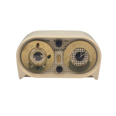 Zenith 1951 US Bakelit Uhren Röhren Radio 110V. Weiße Eule White Owl Clock 5G03