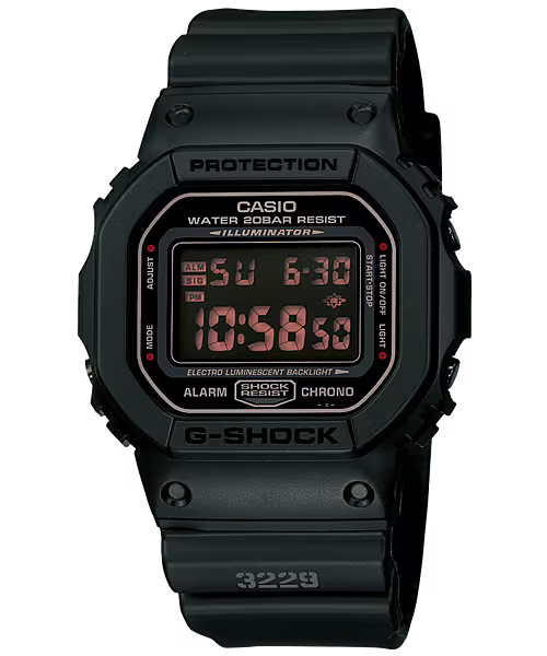 Casio DW-5600MS-1 G-Shock All Black Military Style Digital Watch