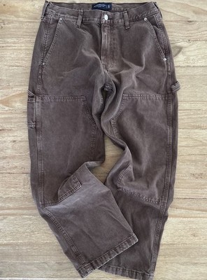 Abercrombie Fitch Double Knee Rigid Denim Baggy Carpenter Jeans 31x30 (Waist 33)